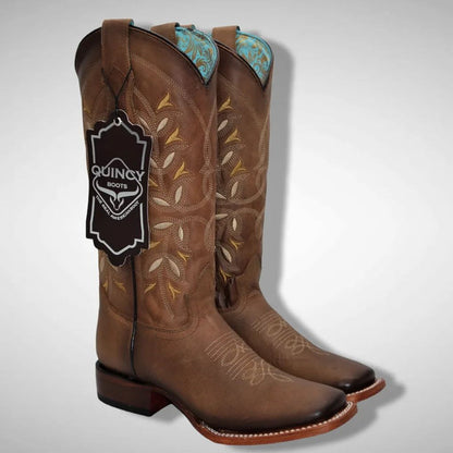 Botas Altas de Cuero Original para Mujer en Horma Rodeo Miel