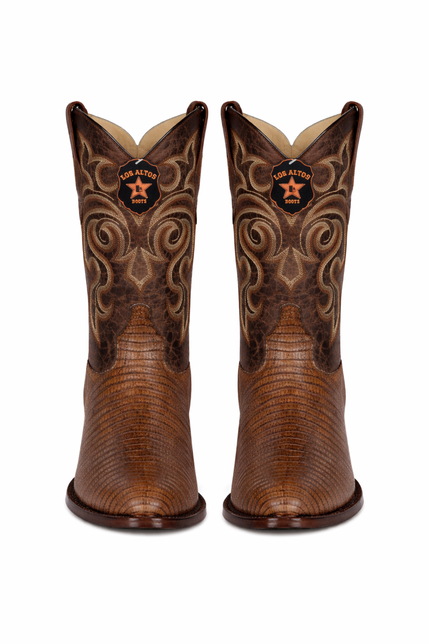 Botas de Armadillo Lizard Teju Acabado Graso Horma Redonda LAB-65G0707