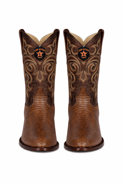Botas de Armadillo Lizard Teju Acabado Graso Horma Redonda LAB-65G0707