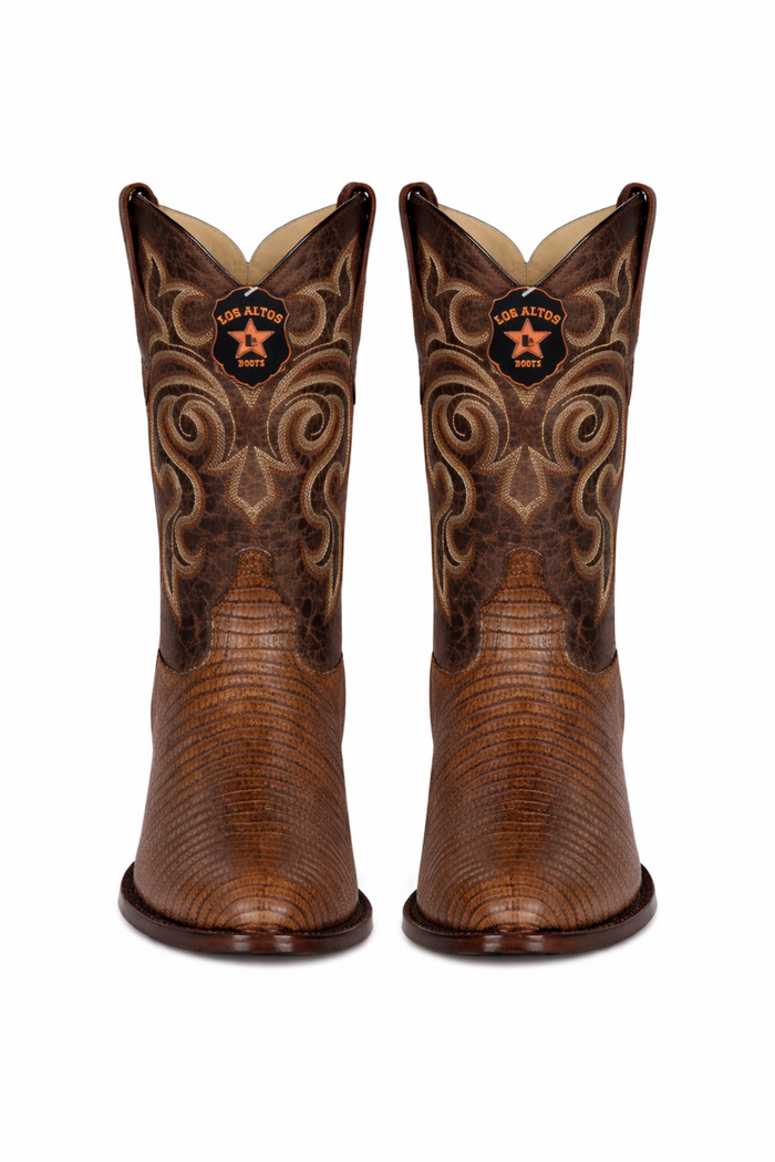 Botas de Armadillo Lizard Teju Acabado Graso Horma Redonda LAB-65G0707