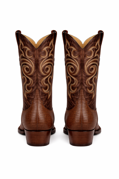 Botas de Armadillo Lizard Teju Acabado Graso Horma Redonda LAB-65G0707