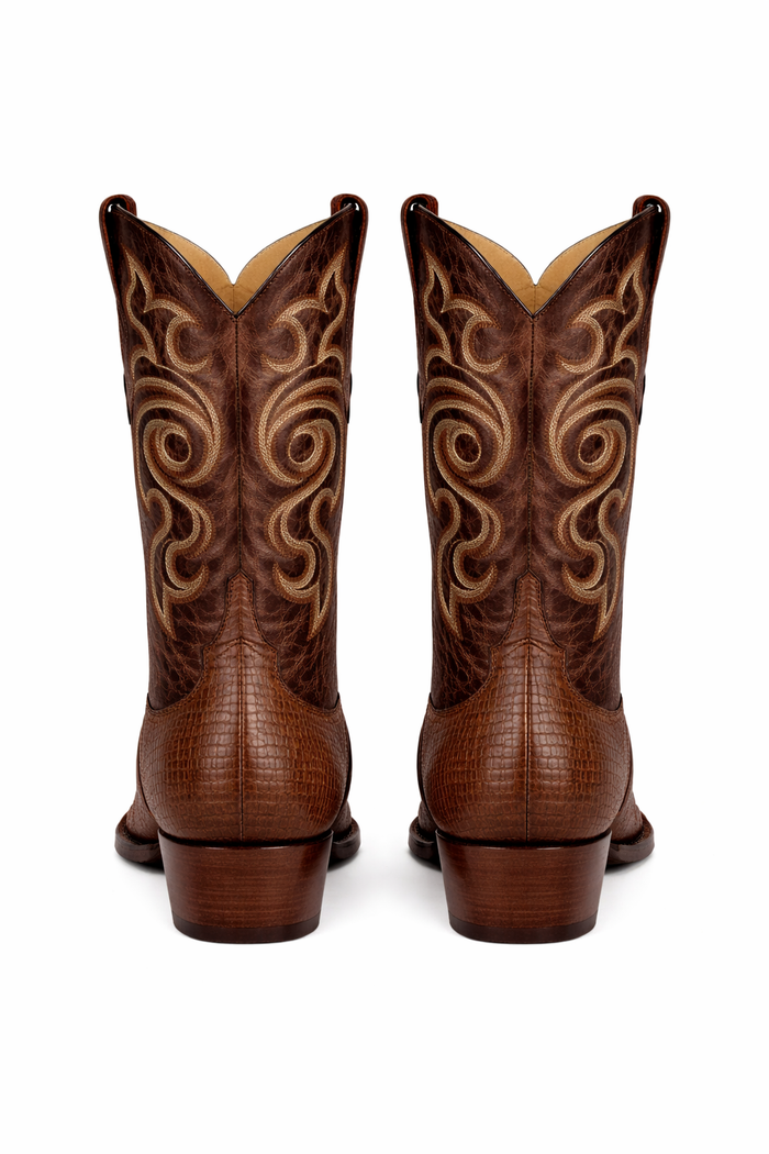 Botas de Armadillo Lizard Teju Acabado Graso Horma Redonda LAB-65G0707
