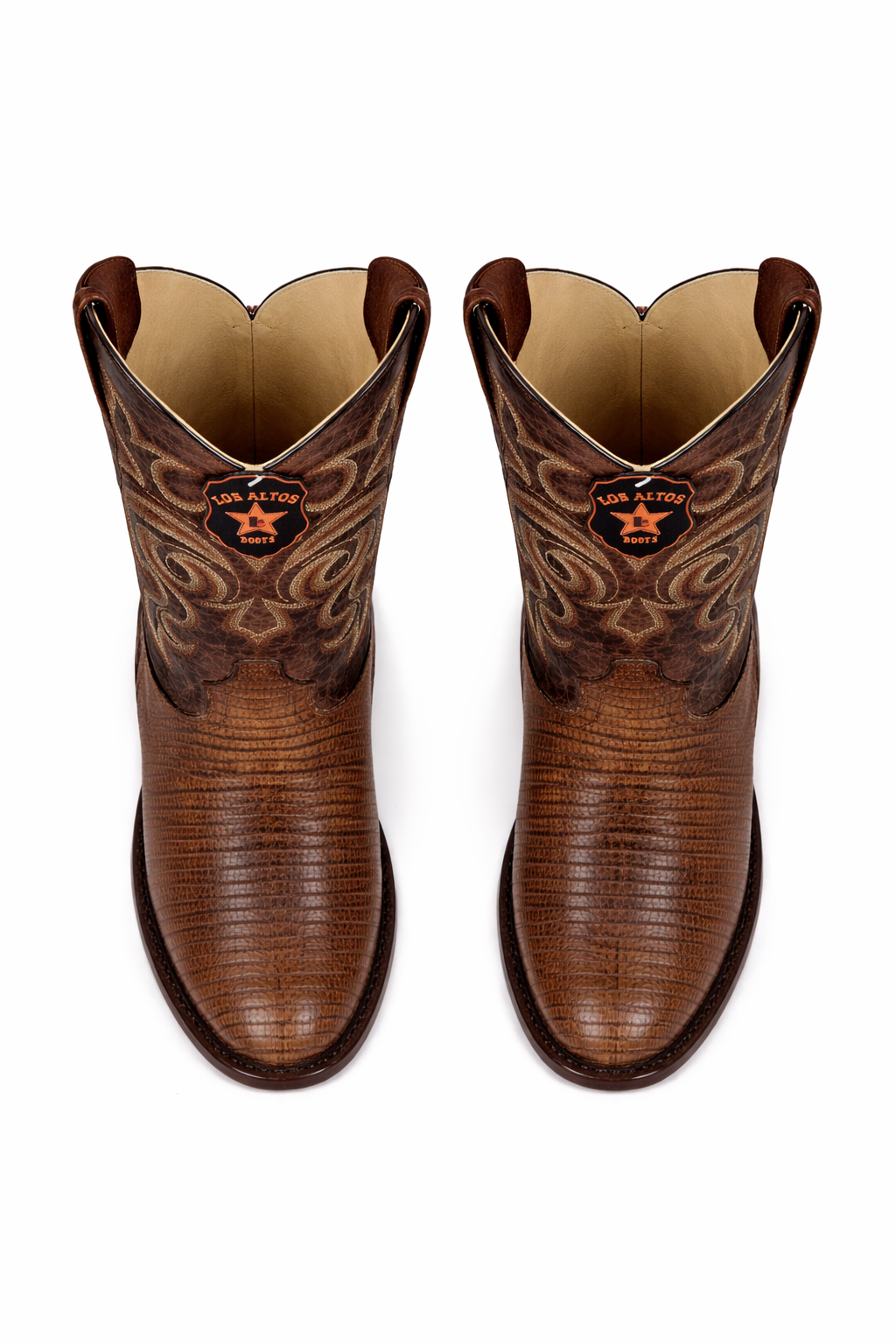 Botas de Armadillo Lizard Teju Acabado Graso Horma Redonda LAB-65G0707
