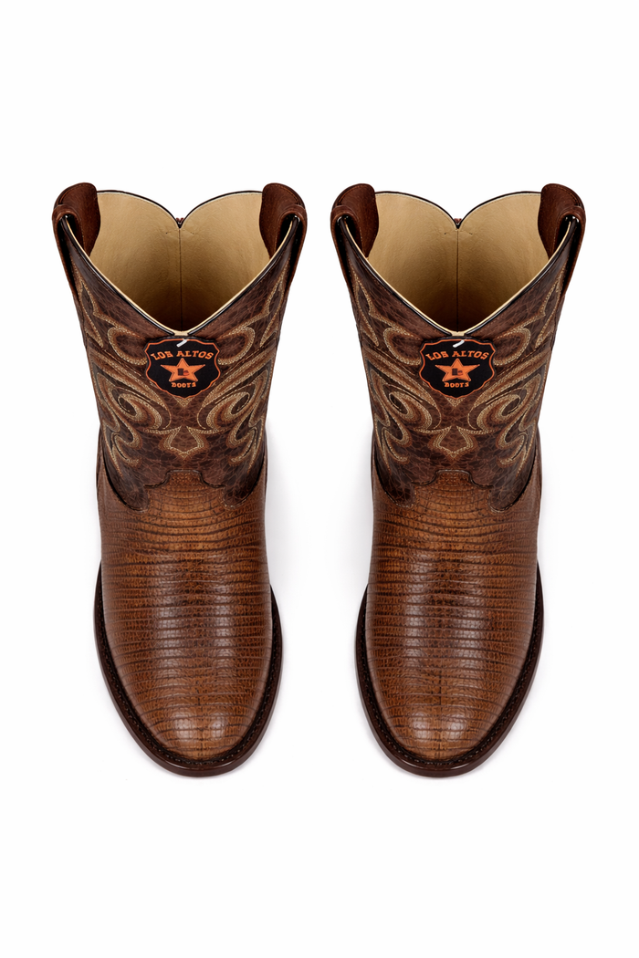 Botas de Armadillo Lizard Teju Acabado Graso Horma Redonda LAB-65G0707