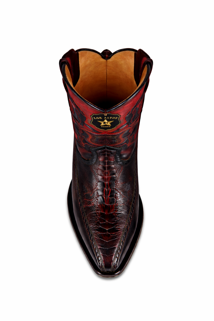 Botas de Avestruz Pata con Venado Horma Europea LAB-76F0518