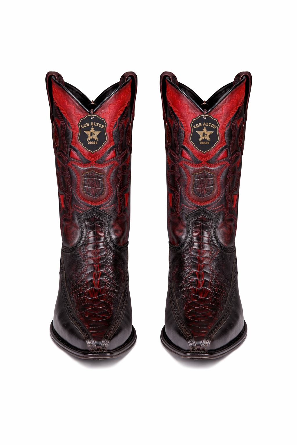 Botas de Avestruz Pata con Venado Horma Europea LAB-76F0518