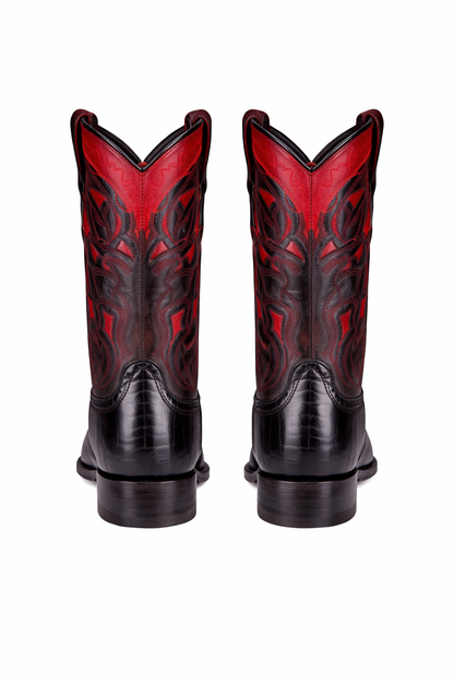Botas de Avestruz Pata con Venado Horma Europea LAB-76F0518