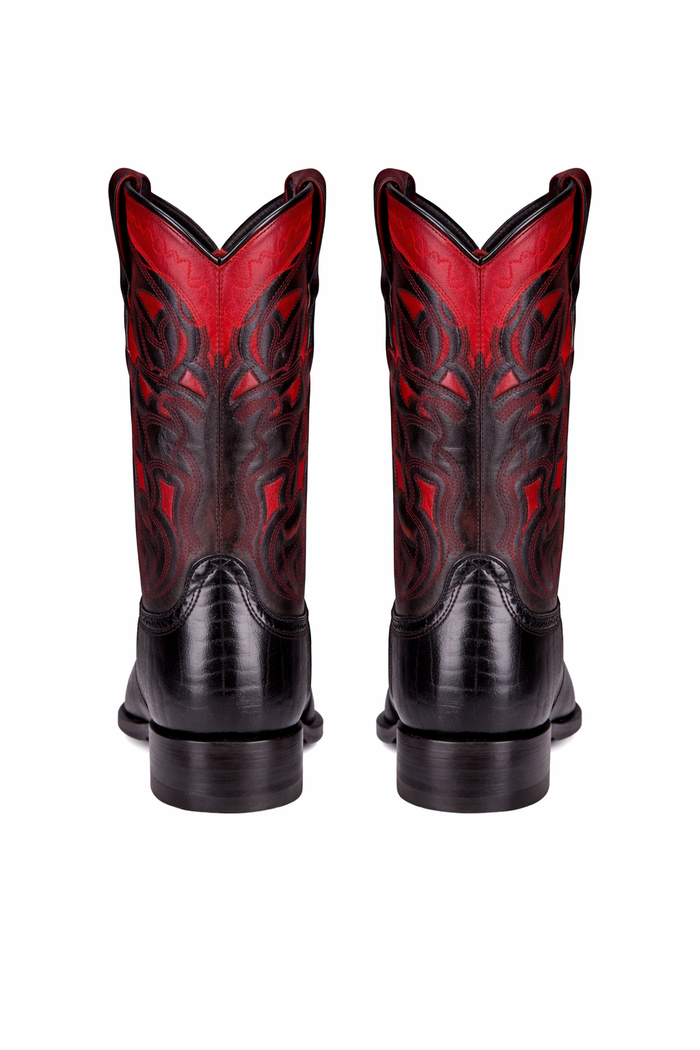 Botas de Avestruz Pata con Venado Horma Europea LAB-76F0518