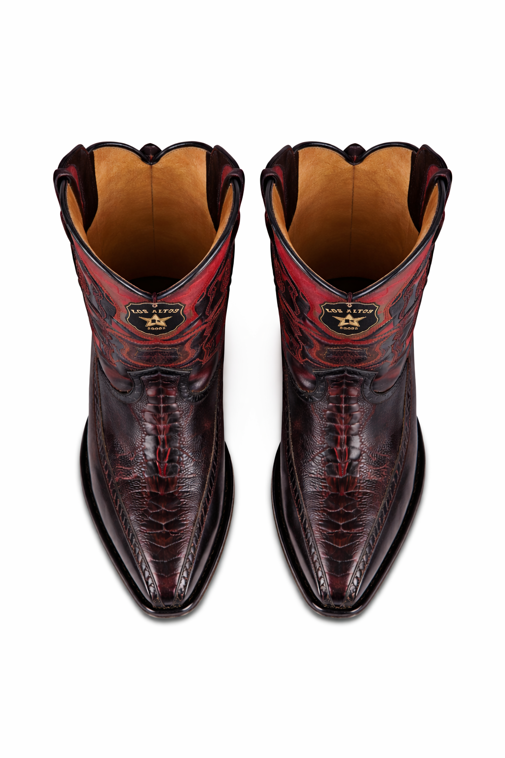 Botas de Avestruz Pata con Venado Horma Europea LAB-76F0518