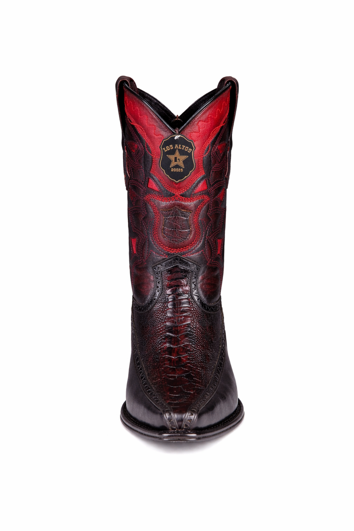 Botas de Avestruz Pata con Venado Horma Europea LAB-76F0518