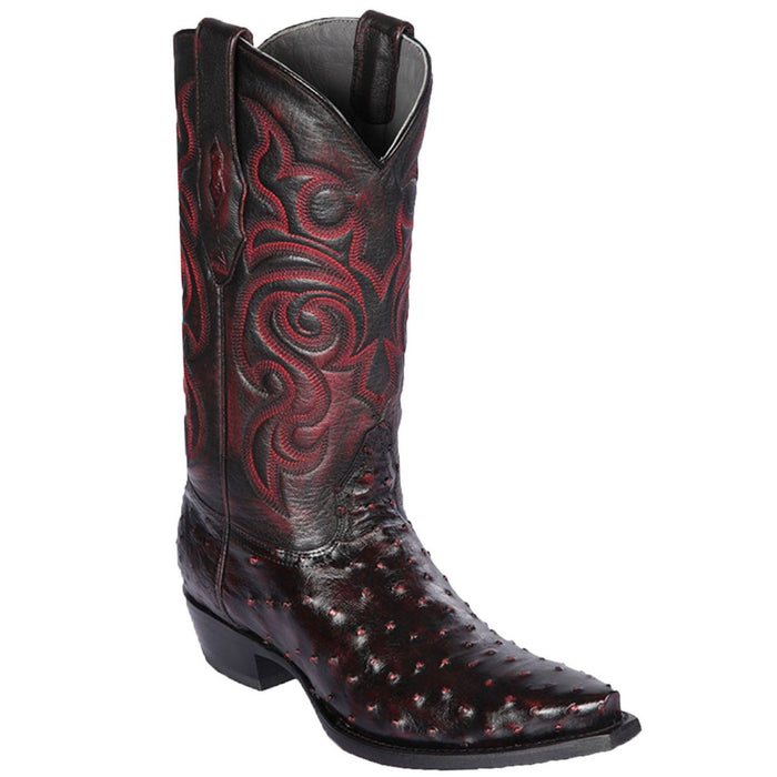 Botas de Avestruz Punta Recortada