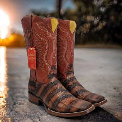Botas de Cocodrilo Grabado Horma Rodeo Cuadrada