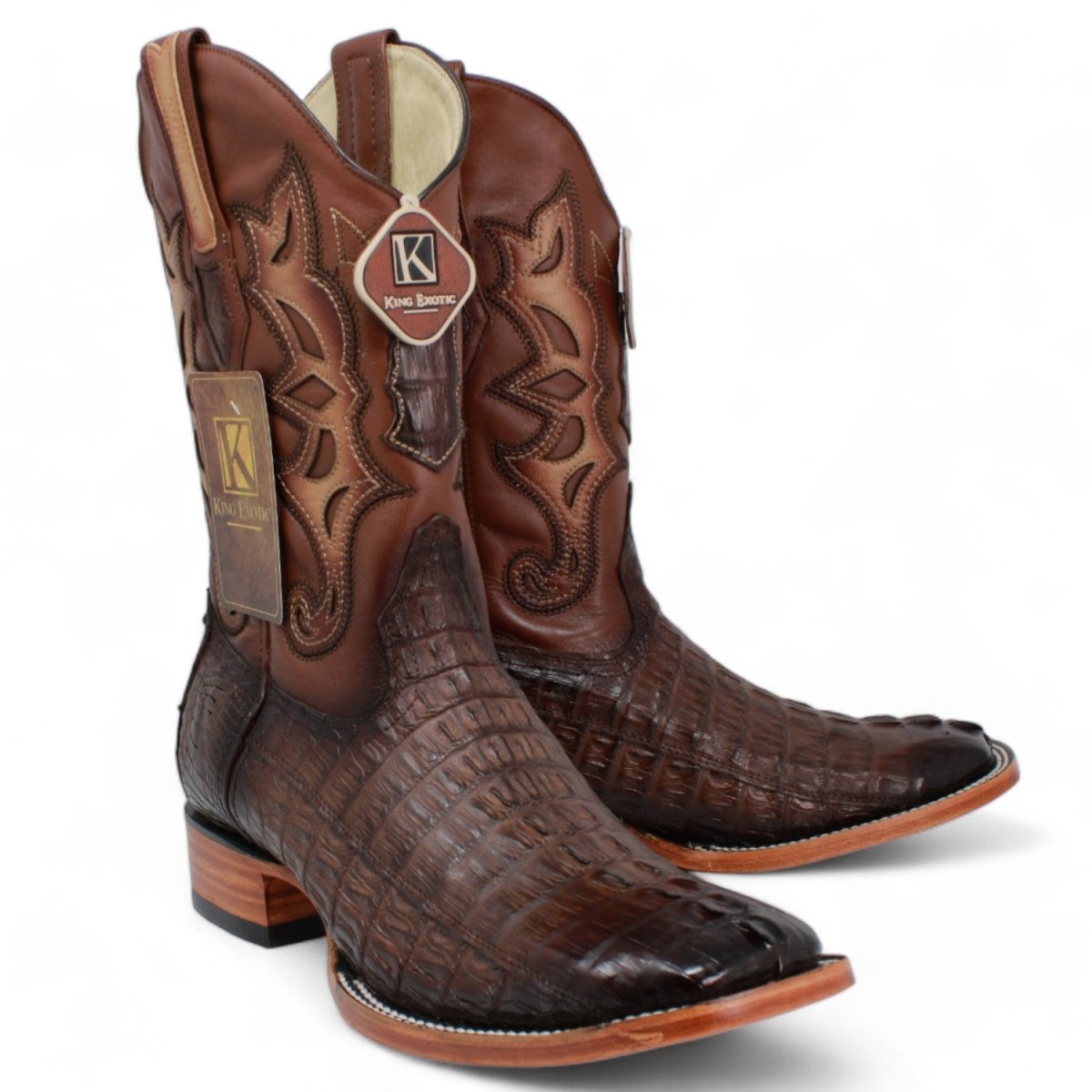 Botas de Cocodrilo Original Horma Cuadrada para Dama Color Moka LAB-322N8272 main image 0