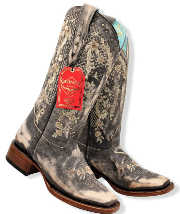 Botas de Cuero Lijado para Mujer en Horma Rodeo Color Choco