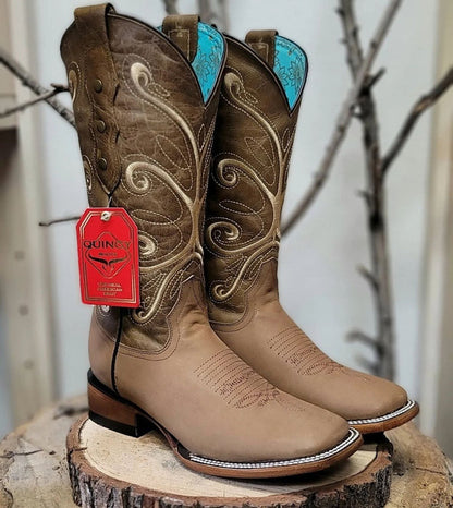 Botas de Cuero Original para Mujer en Horma Rodeo Color Tan