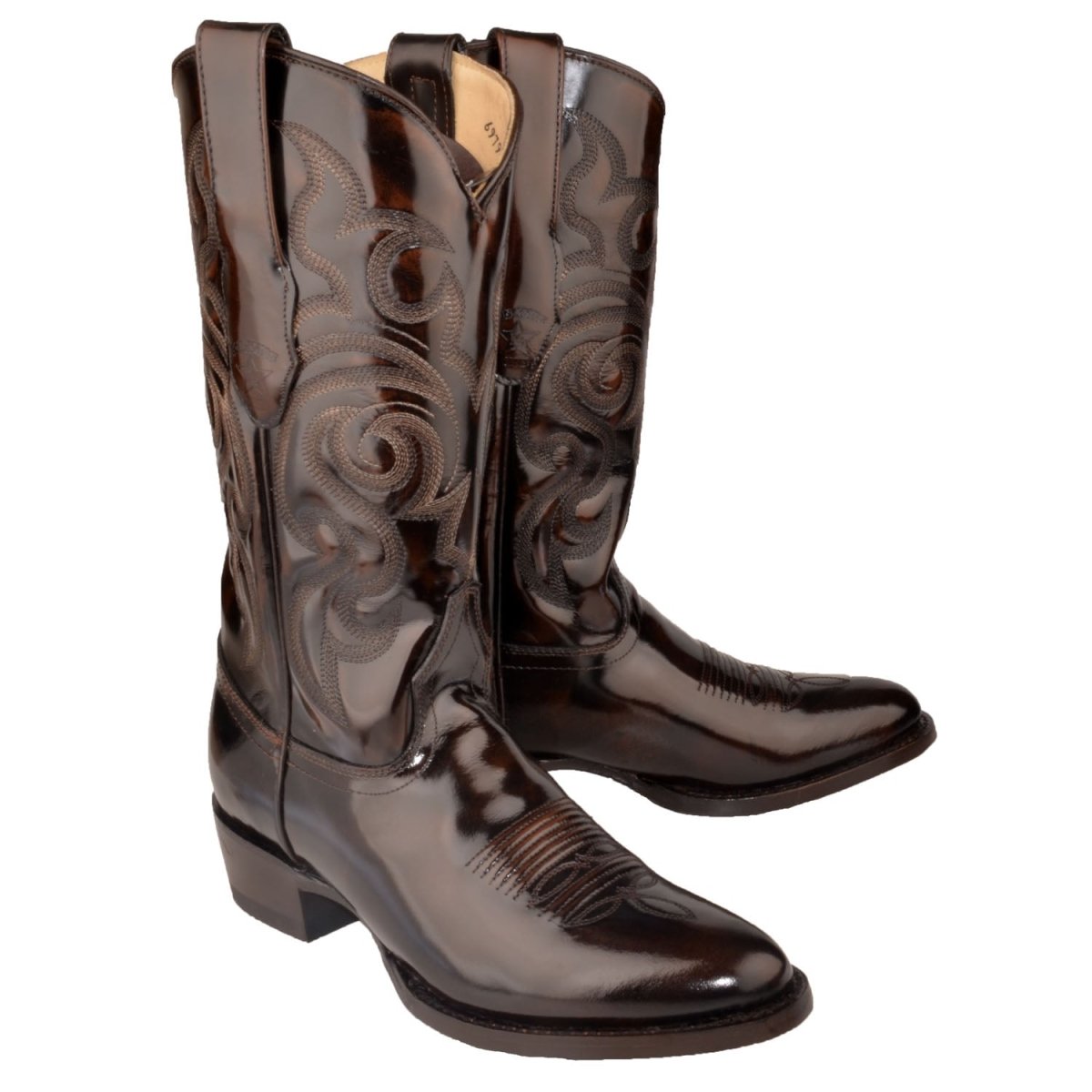 Botas de Cuero Vaqueras con Acabado Camaleon LAB-654207