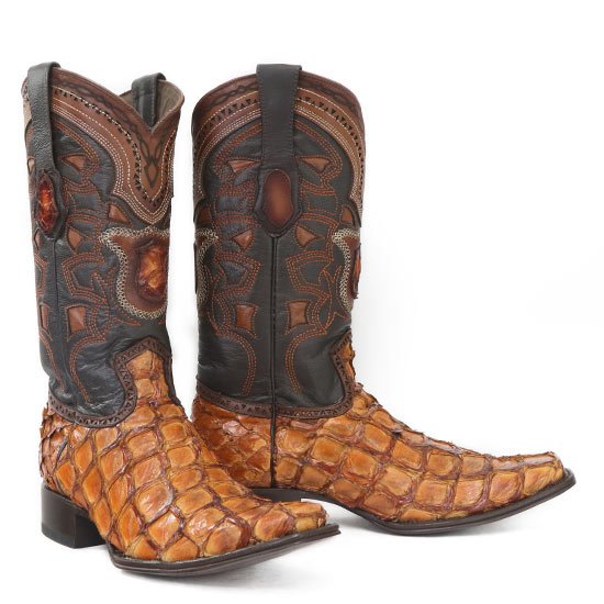 Botas de Pescado Pirarucu Original en Horma Europea Cuadrada LAB