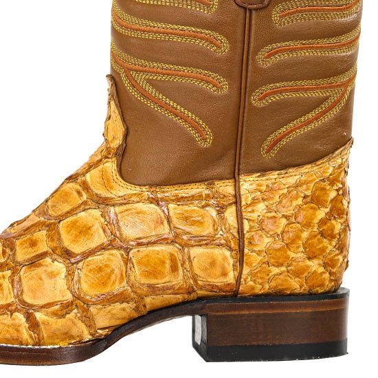 Botas de Pescado Pirarucu Original en Horma Rodeo Cuadrada LAB