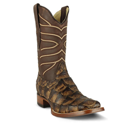 Botas de Pescado Pirarucu Original en Horma Rodeo Cuadrada