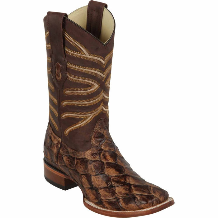 Botas de Pescado Pirarucu Original en Horma Rodeo Cuadrada