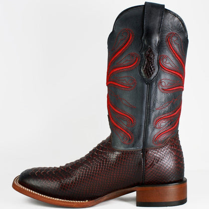 Botas de Piton Grabado Horma Rodeo Cuadrada