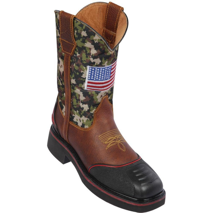 Botas de Trabajo con Bandera de USA con Casco de Acero
