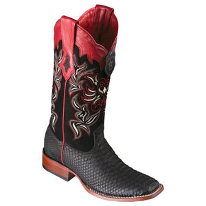 Botas Vaqueras de Piton Original en Punta Cuadrada para Dama LAB-322N5705