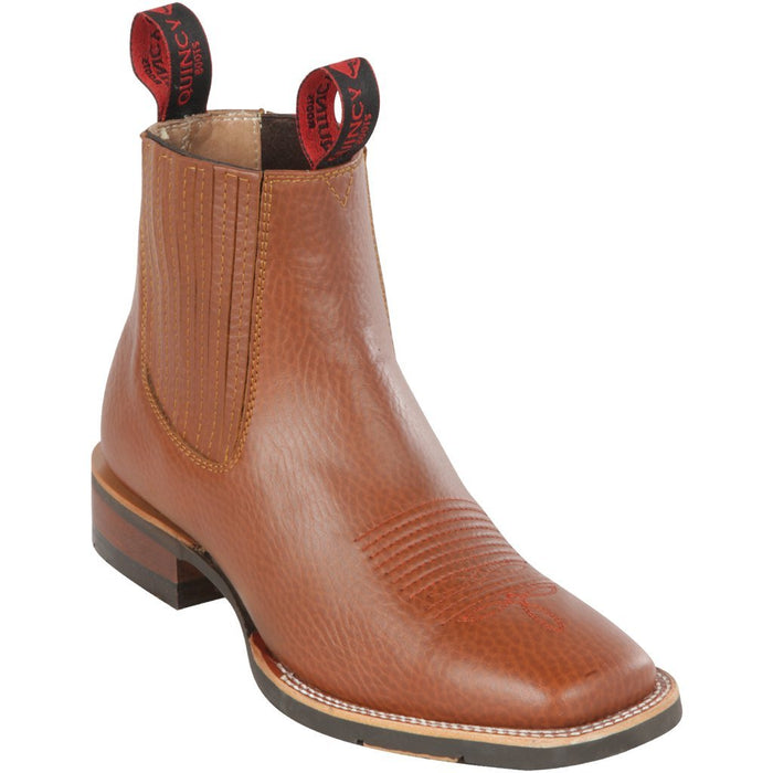 Botin Charro Quincy con Punta Cuadrada y Suela de Hule