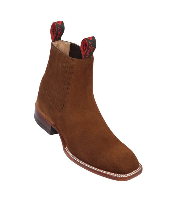Botin Charro Quincy Nobuck con Punta Cuadrada