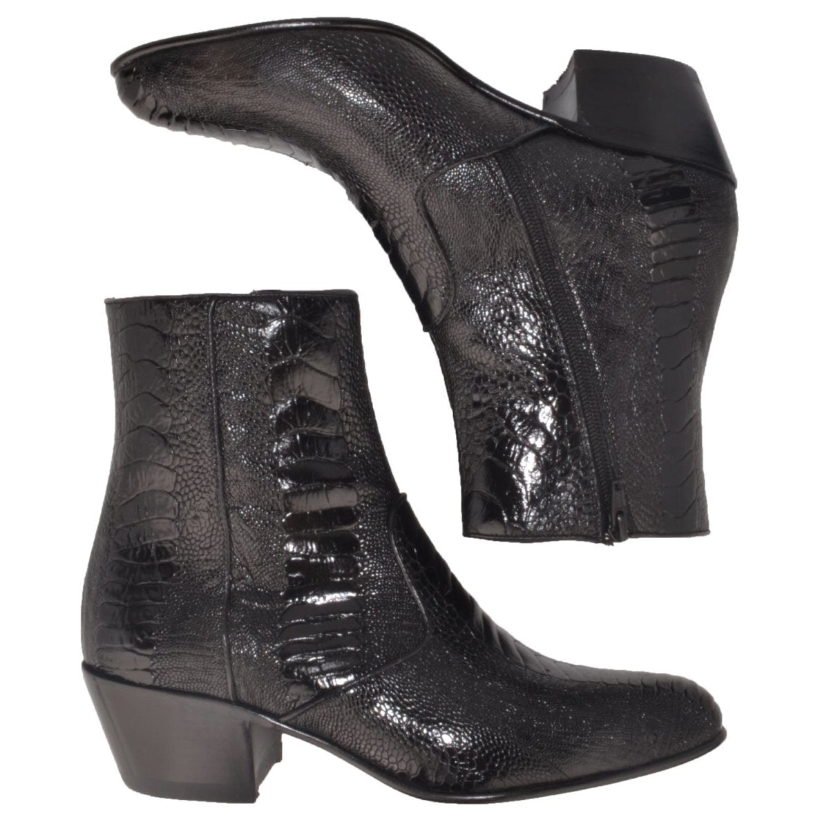 Botines Piel Avestruz Pata Horma Puntal LAB-630505
