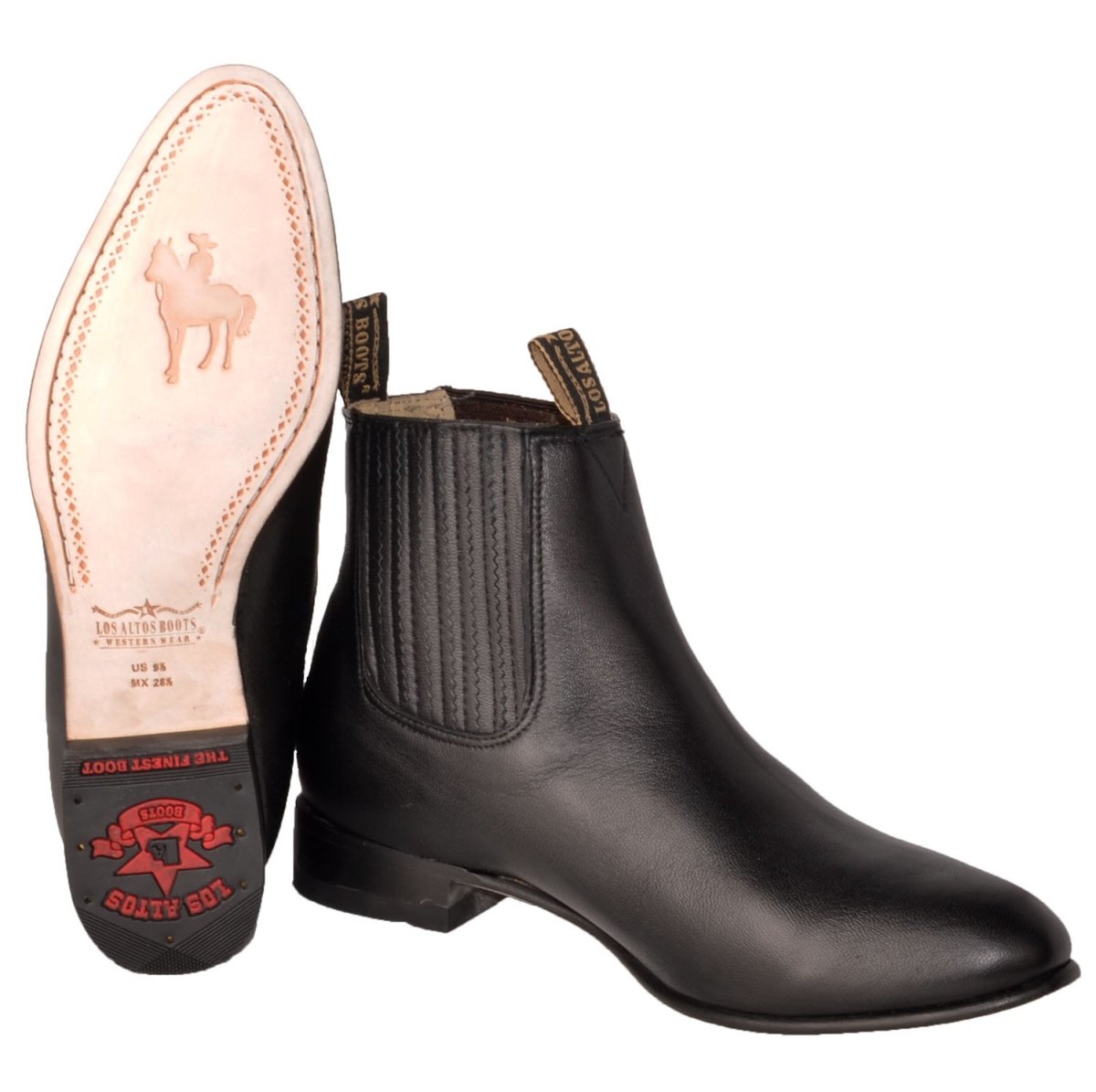 Botines Charros de Piel de Venado Original Color Negro LAB-615105