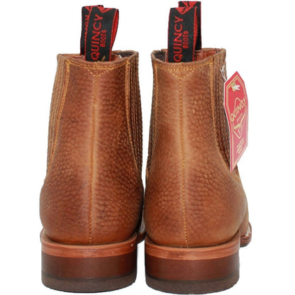 Botines Charro Quincy con Punta Cuadrada Color Tan