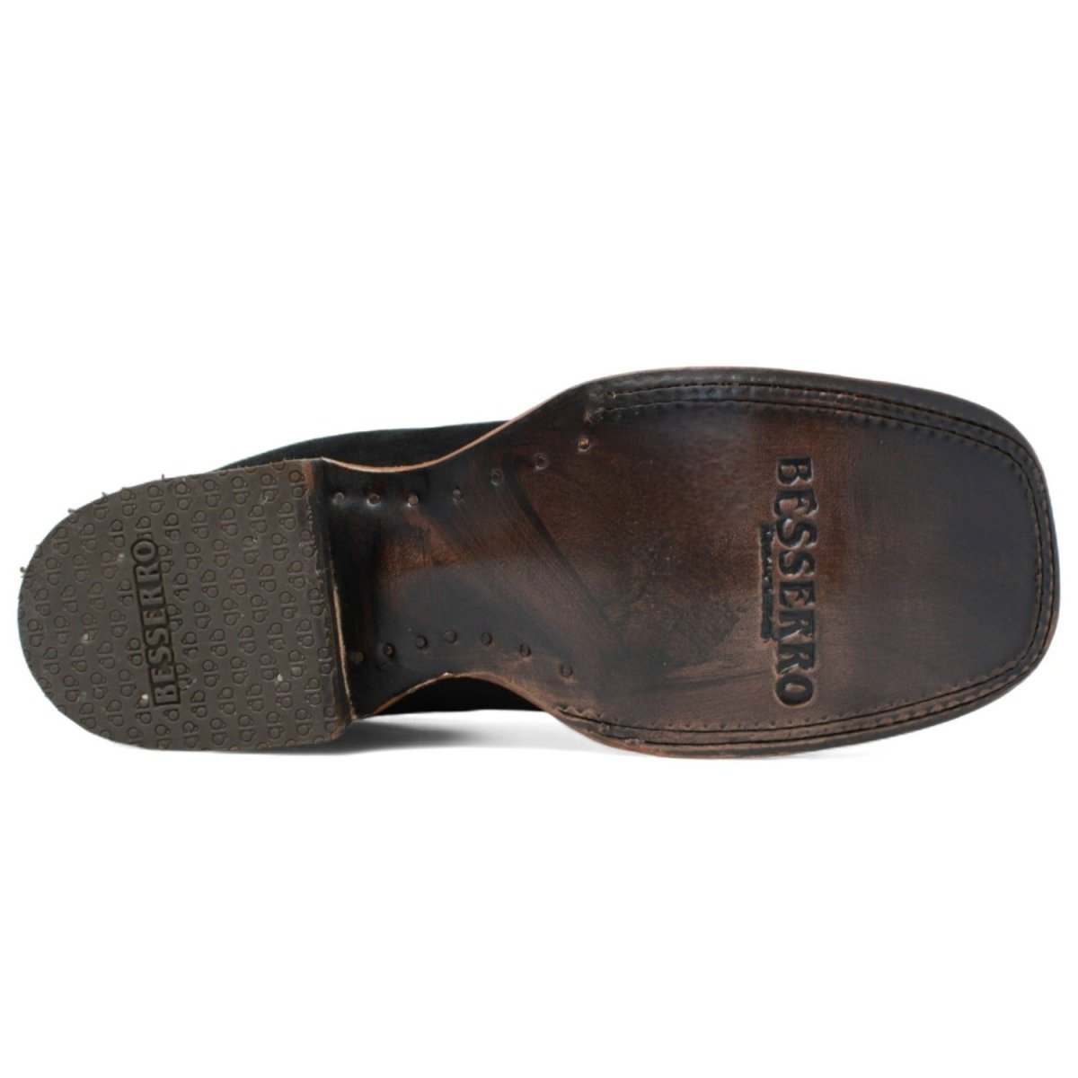 Botines Charros de Gamuza Punta Cuadrada para Mujer Color Negro Q82BJ6305