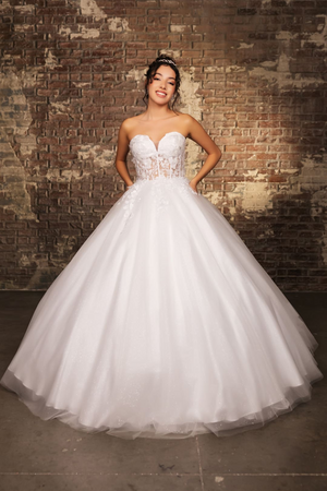 Bridal Gown Sweetheart Corset Back Sweet 16 Dress By Layla K LK243 - IVORY / 2 - Dress