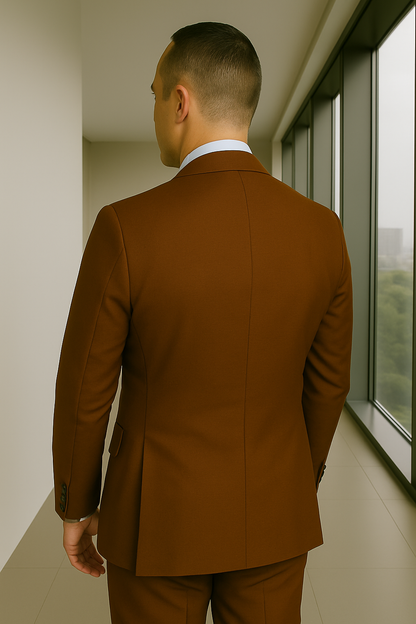 Wool Suit - Italian Made Business Suit by Statement Men's 3 Piece 100% Wool Fashion Suit - Bold Colors