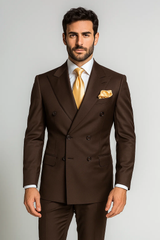 suits-with-baggy-pleated-pants-wide-leg-pants-100-wool-classic-fit-in-brown-color-by-rossiman