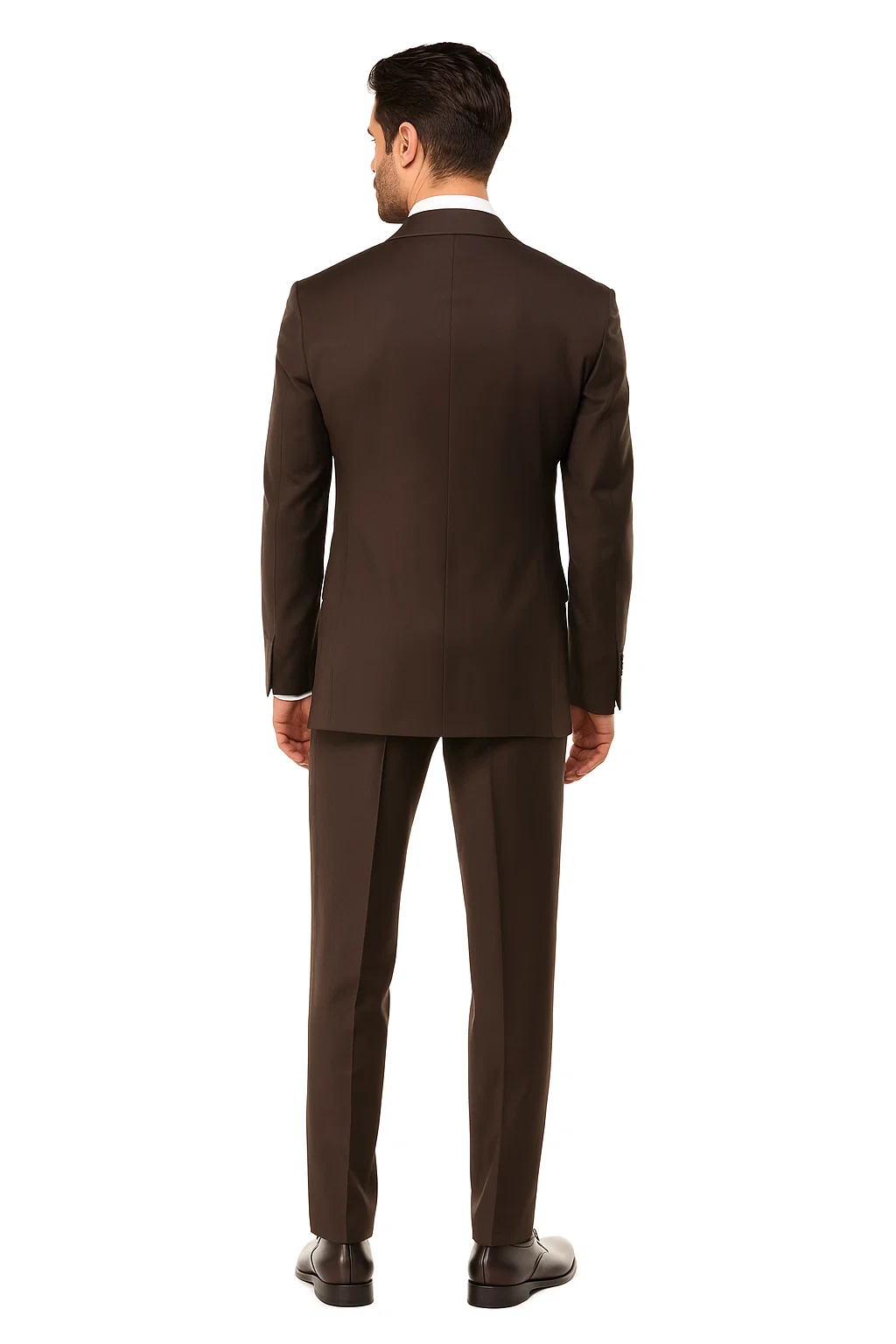 Suits With Baggy Pleated Pants - Wide Leg Pants 100% Wool - Classic Fit in Brown Color by Rossiman