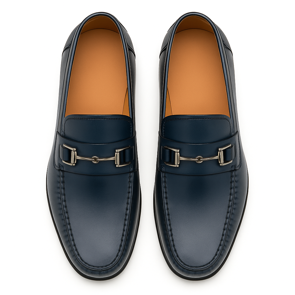 Mens Mezlan Brussels Metal Ornament Calfskin Loafer Dress Shoe in Tan