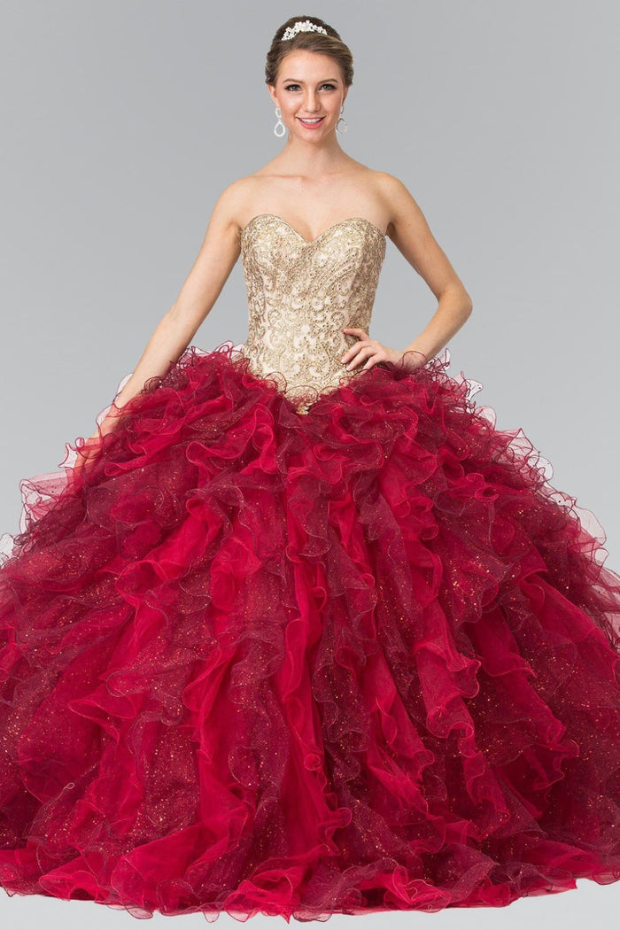 Ruffled Ballgown Dress by Elizabeth KGL2211