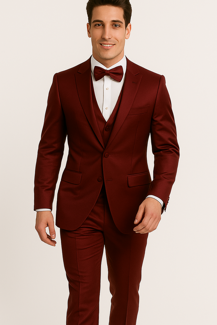 Burgundy  Tuxedo  Set - Wedding - Prom