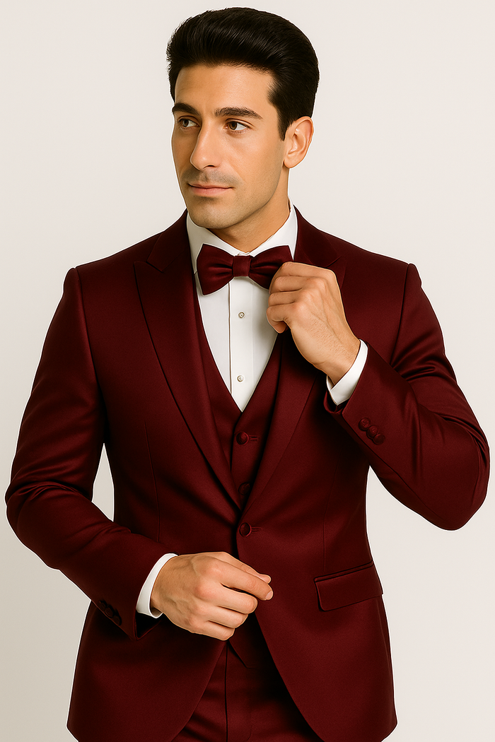 Burgundy  Tuxedo  Set - Wedding - Prom