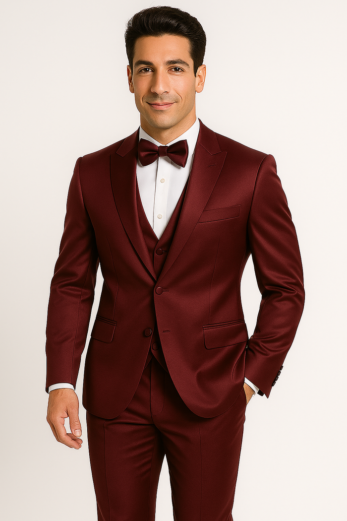 Burgundy  Tuxedo  Set - Wedding - Prom