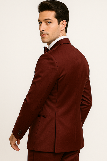 Burgundy  Tuxedo  Set - Wedding - Prom