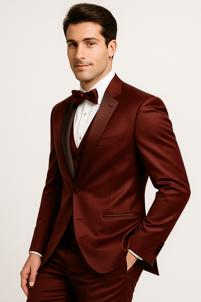 Burgundy  Tuxedo  Set - Wedding - Prom