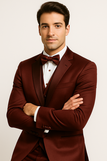 Burgundy  Tuxedo  Set - Wedding - Prom