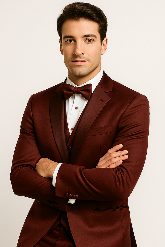 Burgundy  Tuxedo  Set - Wedding - Prom