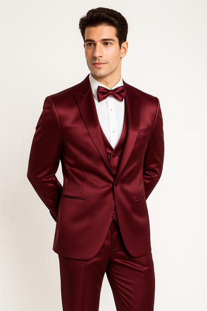 Burgundy  Tuxedo  Set - Wedding - Prom