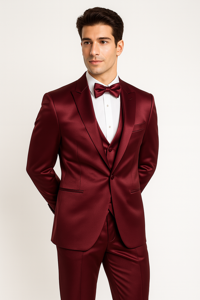 Burgundy  Tuxedo  Set - Wedding - Prom