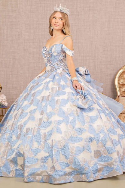 Butterfly Print Ruffled Ball Gown by Elizabeth K GL3174 - Quinceanera Dresses