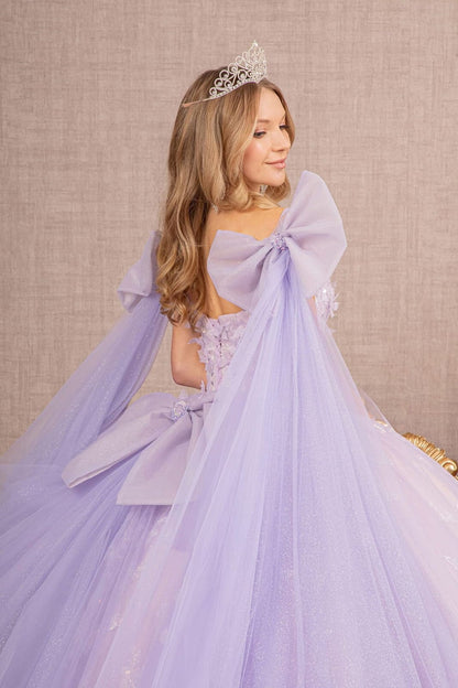 Butterfly Ribbon Sleeve Ball Gown by Elizabeth K GL3175 - Quinceanera Dresses